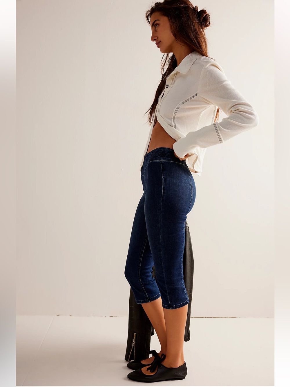 Free People We The Free Carousel Pull On Capri Jeans